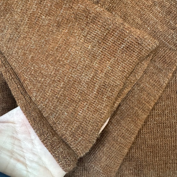 Zara Rust Brown Fluted Sleeve Italian Yard Sweater - Picture 3 of 4